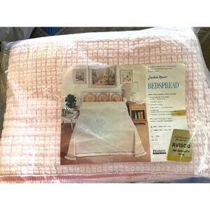 Vintage Bedspread New Pink Fringe Full MCM Cotton Blend Penneys Fashion Manor